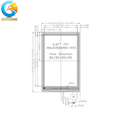 4 Inch TFT LCD Capacitive Touch Screen 480*800 25pin 2 Lane MIPI DSI