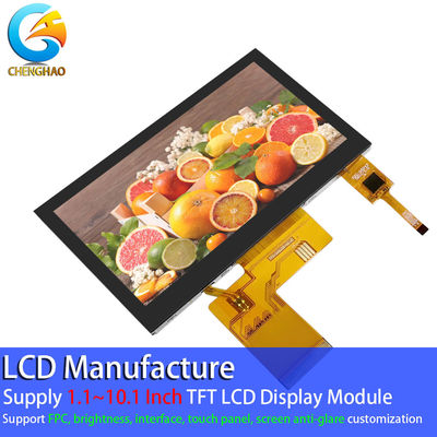 زاویه مشاهده رایگان مانیتور صفحه لمسی LCD 4.3 اینچ FPC 40 Pin 800*480