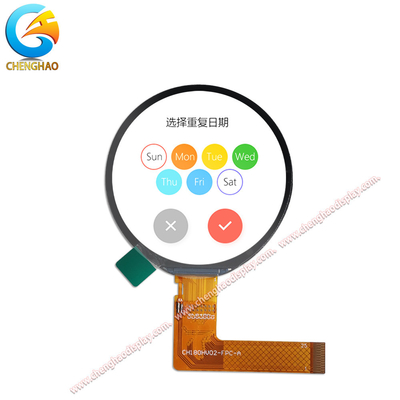 1.8 اینچ 25 پین پنل IPS LCD با 360 * 360 نقطه وضوح برای Bcaklight 4 پی سی LED سفید