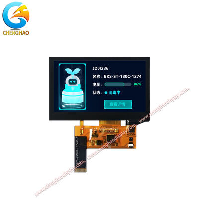 ماژول نمایشگر LCD TFT صنعتی 4.3 اینچی با رزولوشن 800×480 و زاویه دید 80 درجه