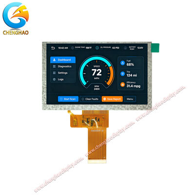 ماژول صفحه نمایش LCD 5 اینچ IPS TFT 1024x600 LVDS 500 Nits برای HMI صنعتی