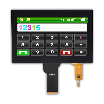 WVGA 200nit صفحه لمسی LCD TFT CTP I2C 12 ساعت مشاهده