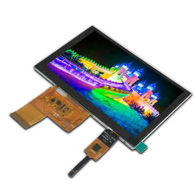 TN پخش کننده 800x480 LCD صفحه لمسی ظرفیت 300cd / m2 روشنایی LED سفید